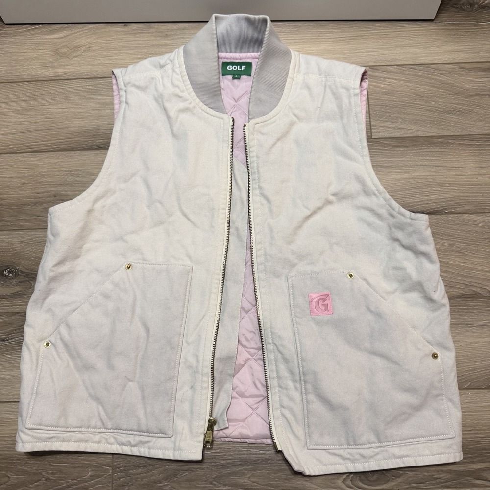 Golf Wang Tyler the Creator Leather Utility Vest Ivory Size Large